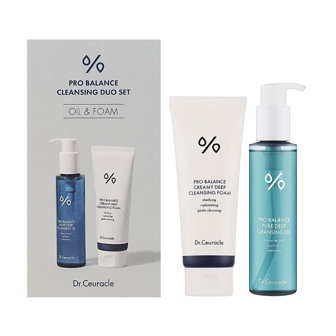 Набір для догляду за обличчям Dr.Ceuracle Pro Balance Cleansing Duo Set (олія для обличчя, 155 мл + пінка для вмивання, 150 мл)