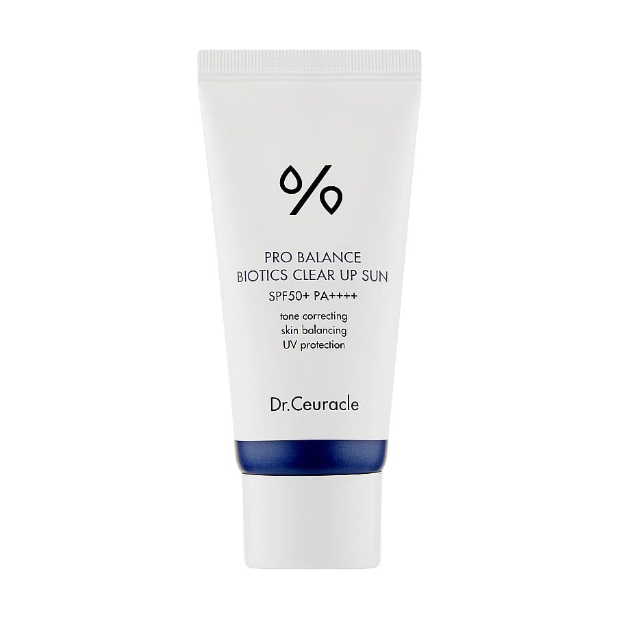 Сонцезахисний освітлювальний крем для обличчя Dr.Ceuracle Pro Balance Biotics Clear Up Sun SPF50+ PA++++ з пробіотиками, 50 мл